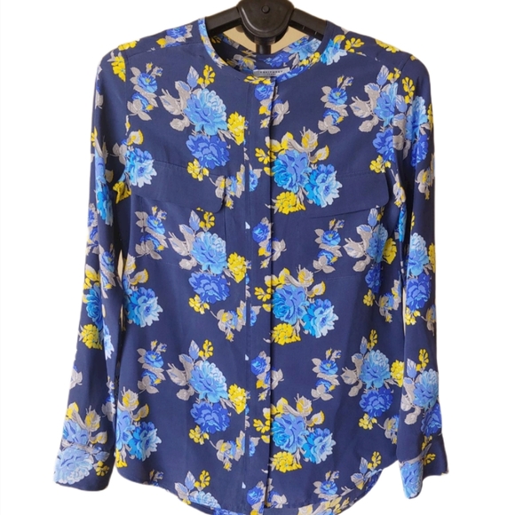 📺 Equipment Lynn floral blue top blouse - Picture 2 of 11